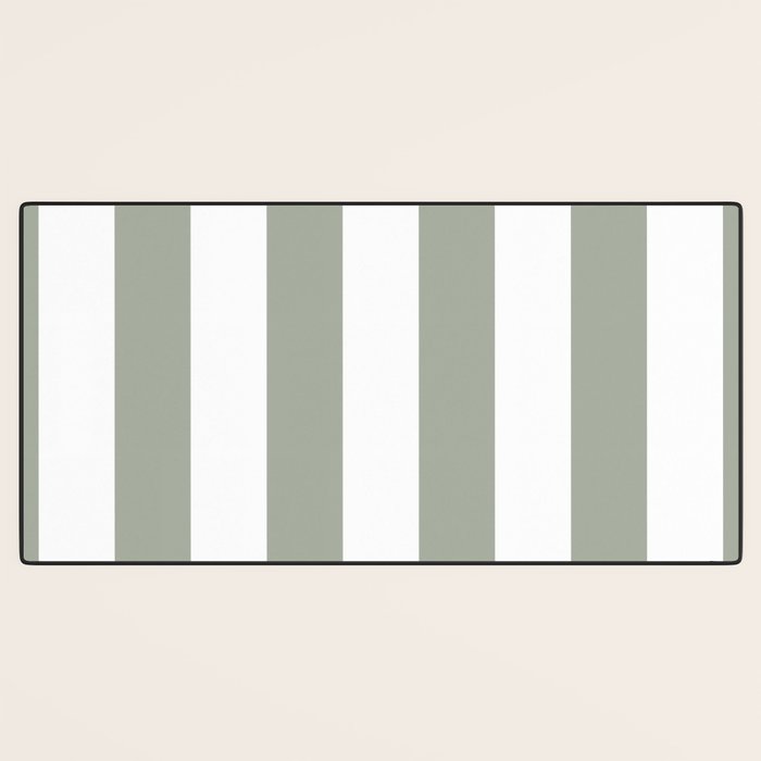 Desert Sage Grey Green Circus Tent Stripe Desk Mat Gallery Image 3