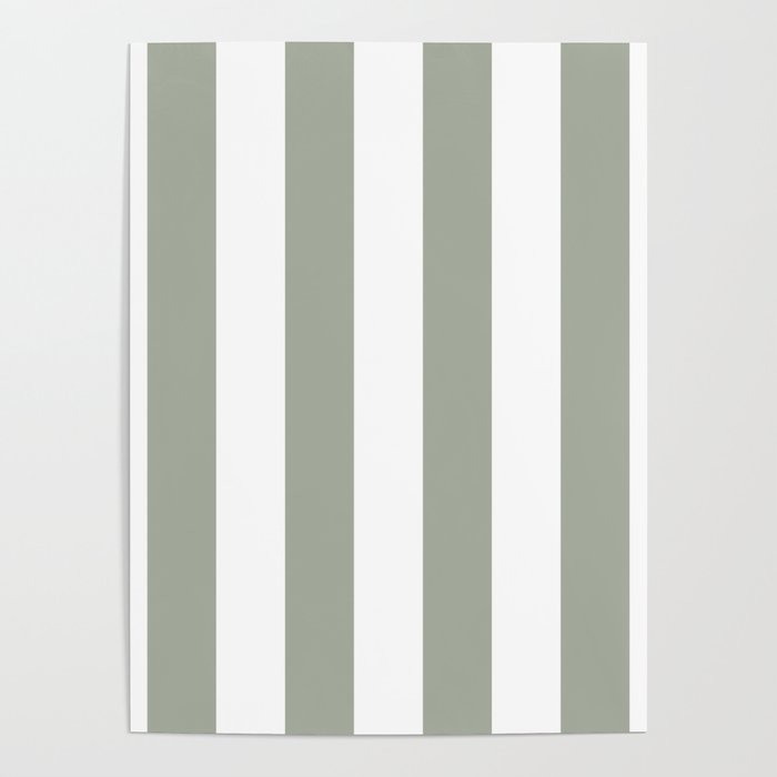 Desert Sage Grey Green Circus Tent Stripe Poster Gallery Image 4