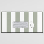 Desert Sage Grey Green Circus Tent Stripe Desk Mat Gallery Image 1