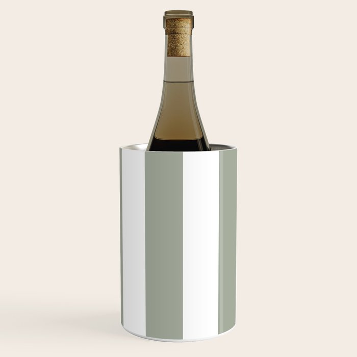 Desert Sage Grey Green Circus Tent Stripe Wine Chiller Gallery Image 2