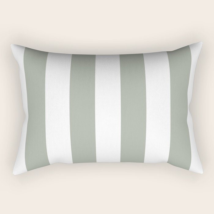 Desert Sage Grey Green Circus Tent Stripe Rectangular Pillow Gallery Image 1
