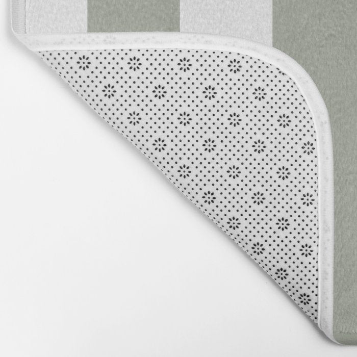 Desert Sage Grey Green Circus Tent Stripe Bath Mat Gallery Image 2