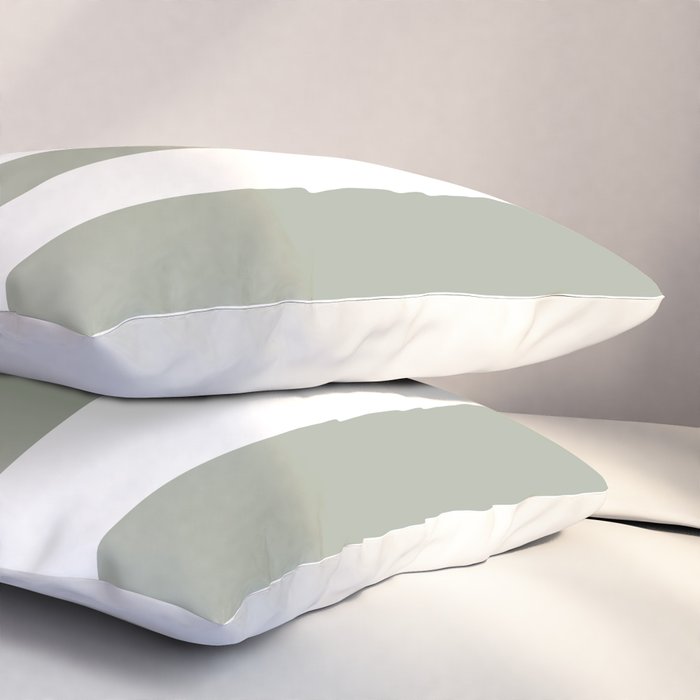 Desert Sage Grey Green Circus Tent Stripe Pillow Sham Gallery Image 3