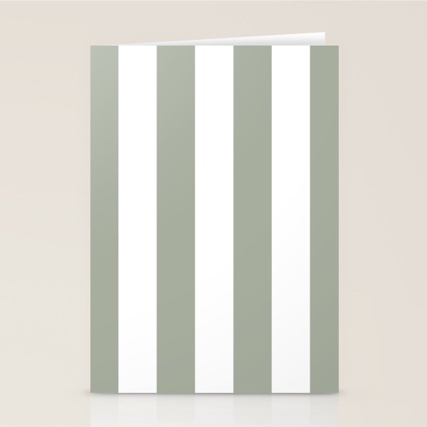 Desert Sage Grey Green Circus Tent Stripe Stationery Card Gallery Image 1