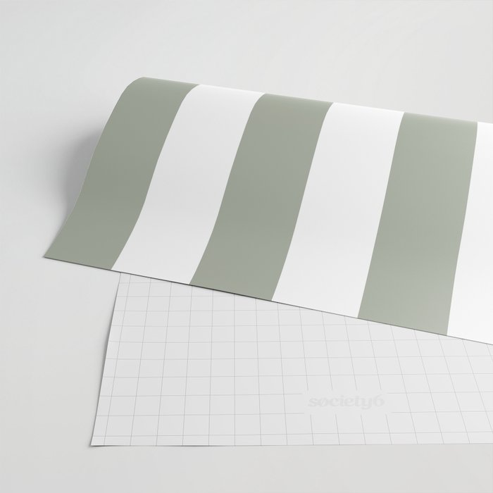 Desert Sage Grey Green Circus Tent Stripe Wrapping Paper Gallery Image 2