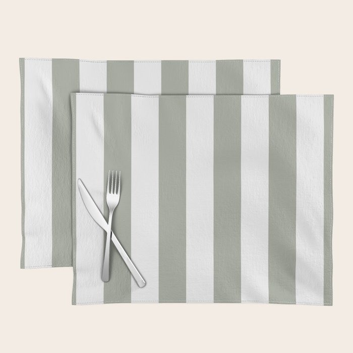 Desert Sage Grey Green Circus Tent Stripe Placemat Gallery Image 1