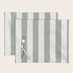 Desert Sage Grey Green Circus Tent Stripe Placemat Gallery Image 1