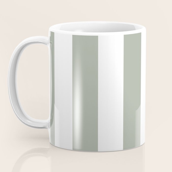 Desert Sage Grey Green Circus Tent Stripe Coffee Mug Gallery Image 3