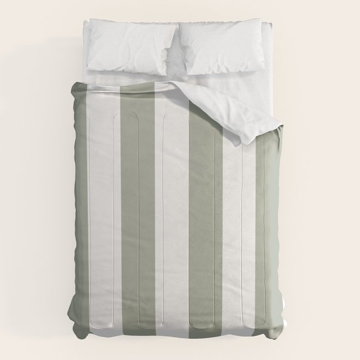 Desert Sage Grey Green Circus Tent Stripe Comforter Gallery Image 1