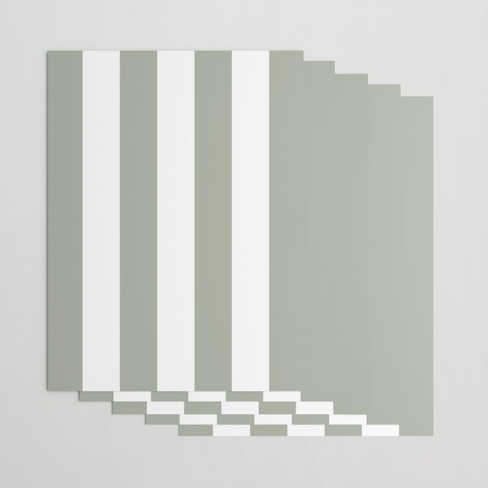 Desert Sage Grey Green Circus Tent Stripe Wrapping Paper Gallery Image 3