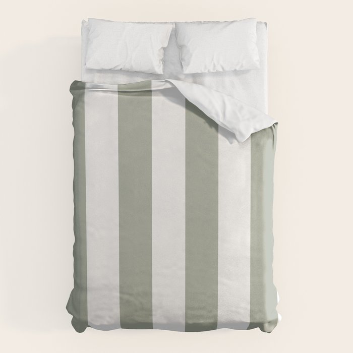 Desert Sage Grey Green Circus Tent Stripe Duvet Cover Gallery Image 6
