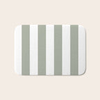 Desert Sage Grey Green Circus Tent Stripe Bath Mat Gallery Image 1