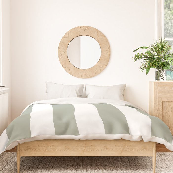Desert Sage Grey Green Circus Tent Stripe Duvet Cover Gallery Image 3
