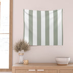 Desert Sage Grey Green Circus Tent Stripe Wall Tapestry Gallery Image 2