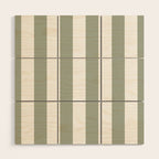 Desert Sage Grey Green Circus Tent Stripe Wood Wall Art Gallery Image 1
