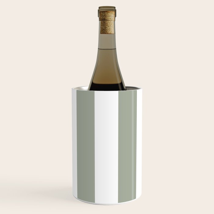 Desert Sage Grey Green Circus Tent Stripe Wine Chiller Gallery Image 1