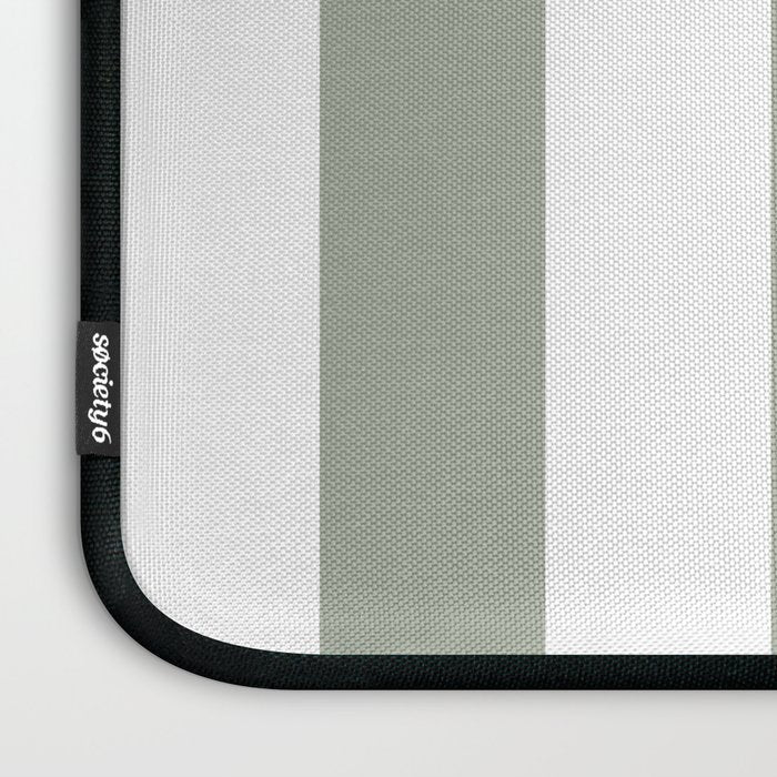 Desert Sage Grey Green Circus Tent Stripe Laptop Sleeve Gallery Image 3