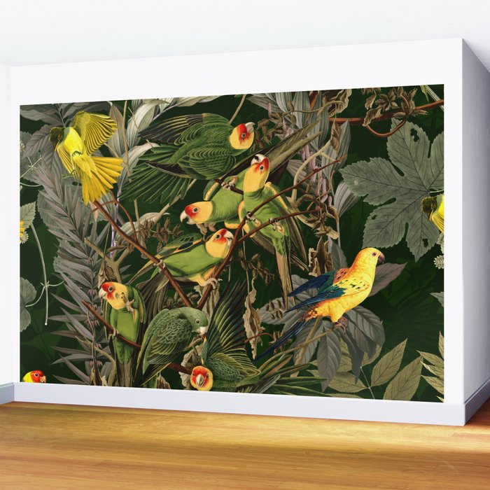 Floral and Birds XXXVI Wall Mural Gallery Image 2
