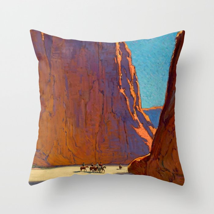 âSunset Canyon de Chellyâ by Edgar Payne Throw Pillow Gallery Image 1