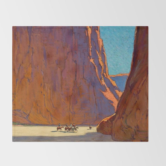 âSunset Canyon de Chellyâ by Edgar Payne Throw Blanket Gallery Image 2