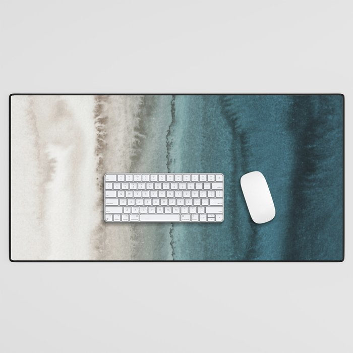 WITHIN THE TIDES - CRASHING WAVES TEAL Desk Mat Gallery Image 1