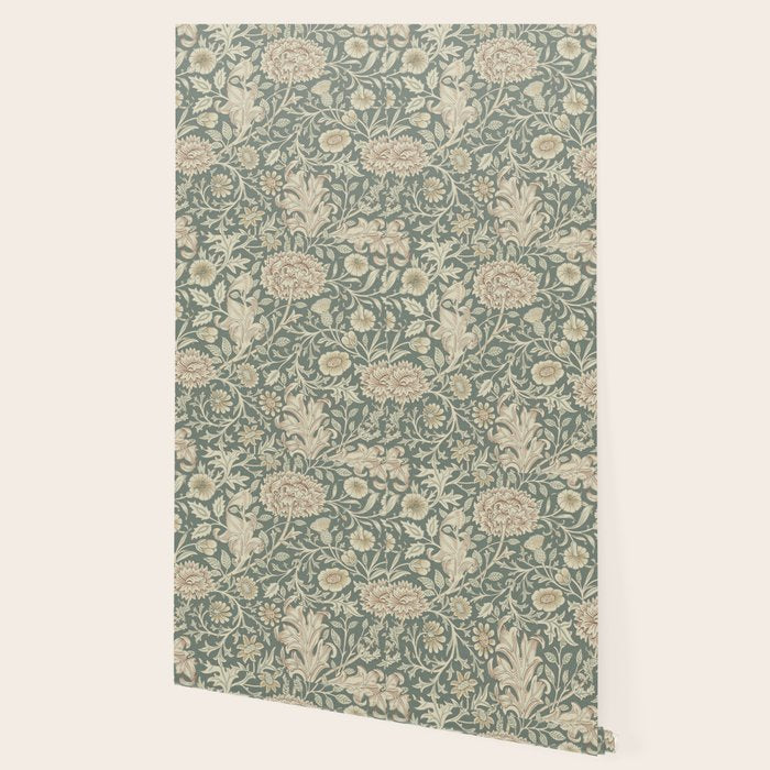William Morris Vintage Double Bough Orkney Sage Wallpaper Gallery Image 2