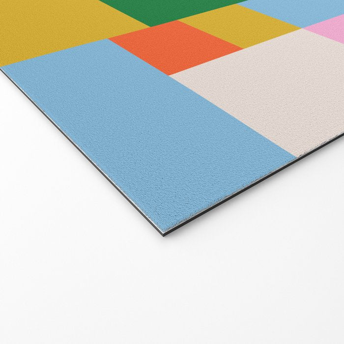 Colorful geometric patchwork mosaic pattern Welcome Mat Gallery Image 2