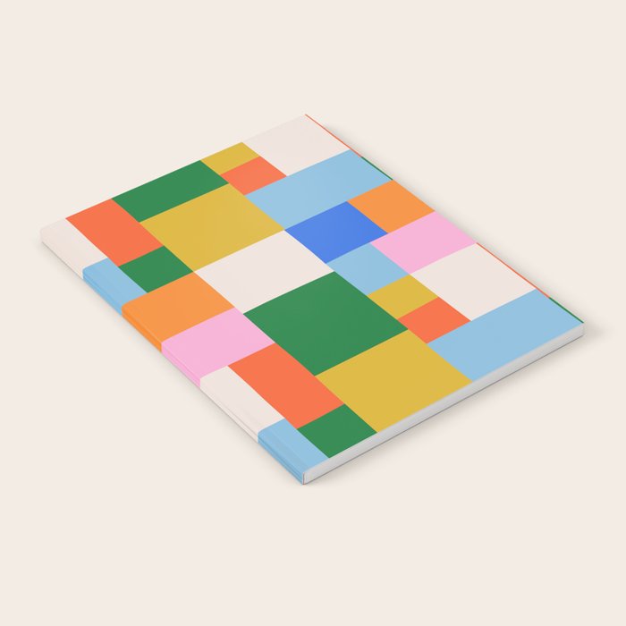 Colorful geometric patchwork mosaic pattern Notebook Gallery Image 1