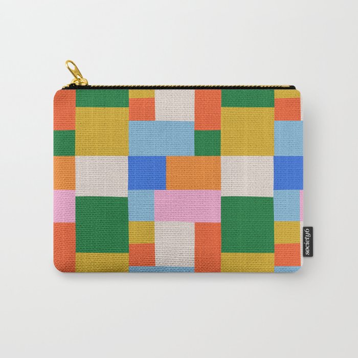 Colorful geometric patchwork mosaic pattern Carry All Pouch Gallery Image 1