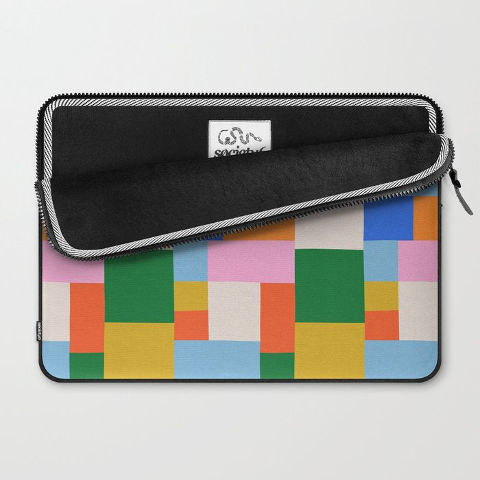 Colorful geometric patchwork mosaic pattern Laptop Sleeve Gallery Image 2