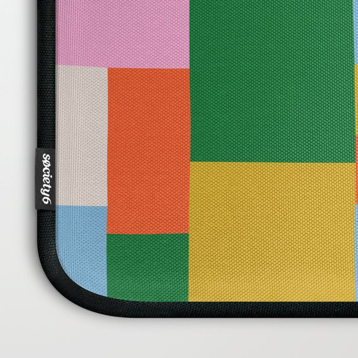 Colorful geometric patchwork mosaic pattern Laptop Sleeve Gallery Image 3