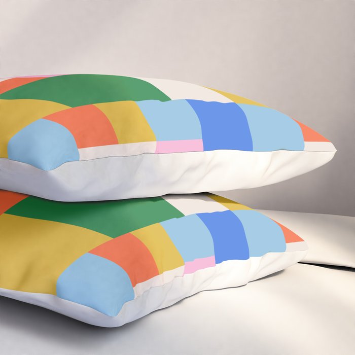 Colorful geometric patchwork mosaic pattern Pillow Sham Gallery Image 3