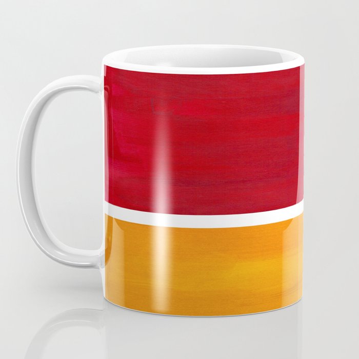 Burnt Red Yellow Ochre Mid Century Modern Abstract Minimalist Rothko Color Field Squares Coffee Mug Gallery Image 3