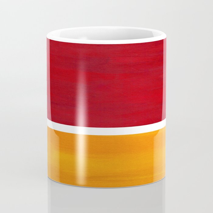 Burnt Red Yellow Ochre Mid Century Modern Abstract Minimalist Rothko Color Field Squares Coffee Mug Gallery Image 4