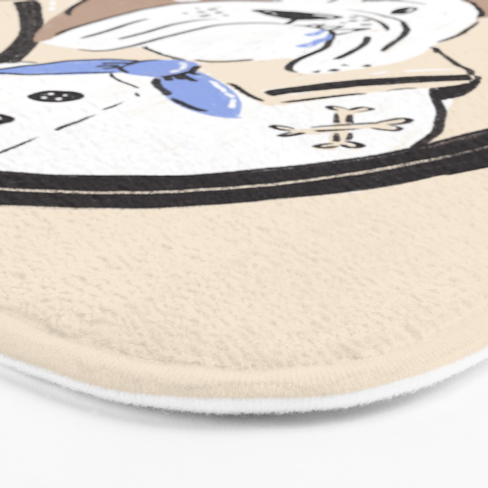 English Bulldog Sailor Illustration Bath Mat Gallery Image 3
