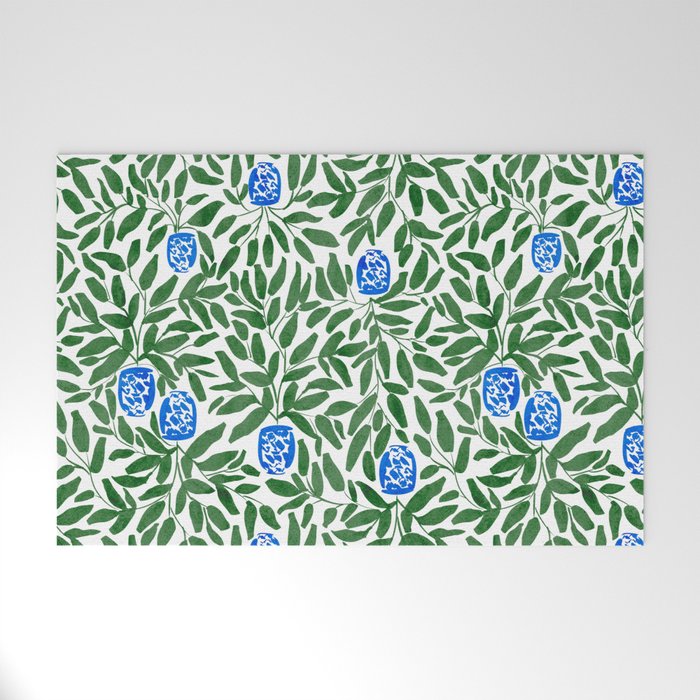Chinoiserie Garden Welcome Mat Gallery Image 1