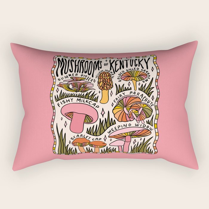 Mushrooms of Kentucky Rectangular Pillow Gallery Image 1