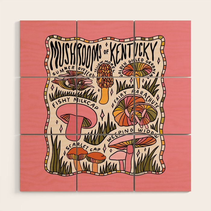 Mushrooms of Kentucky Wood Wall Art Gallery Image 1