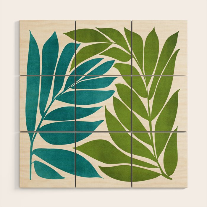 Modern Coastal Seagrass Wood Wall Art Gallery Image 1