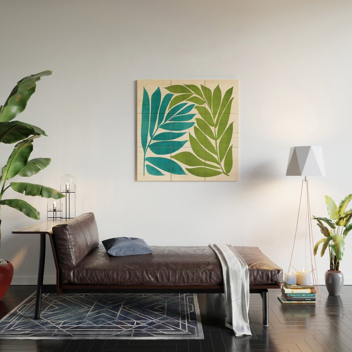 Modern Coastal Seagrass Wood Wall Art Gallery Image 2