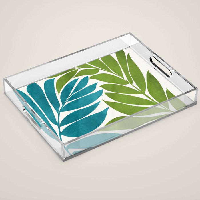 Modern Coastal Seagrass Acrylic Tray Gallery Image 1