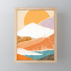 Abstract sunset mountain landscape painting art print Mini Art Print Gallery Image 1