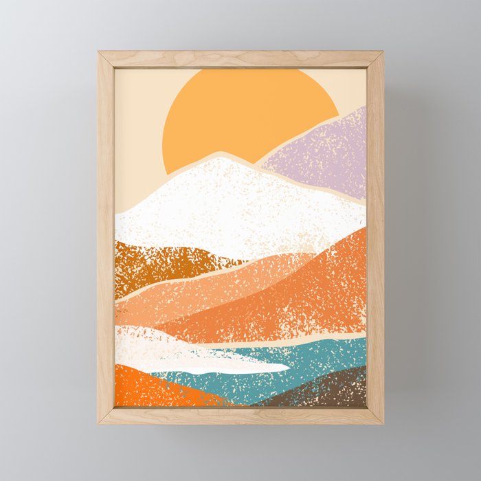 Abstract sunset mountain landscape painting art print Mini Art Print Gallery Image 1