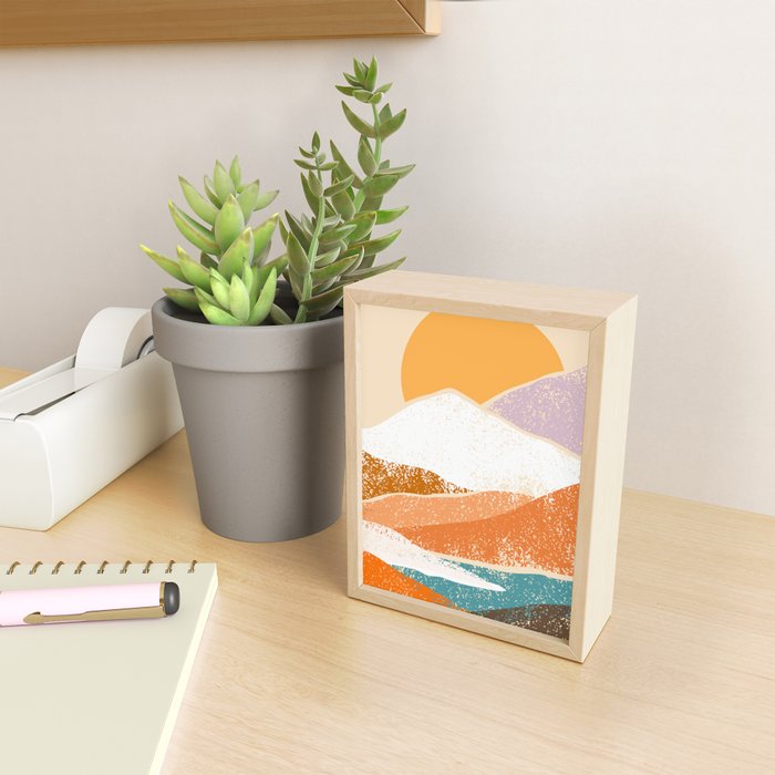 Abstract sunset mountain landscape painting art print Mini Art Print Gallery Image 2