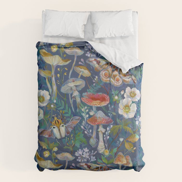 Goliath Beetle Mushroom Garden Duvet Cover Gallery Image 1