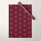Boho Summer Sun Pattern XIII Dark Maroon Red Wrapping Paper Gallery Image 1