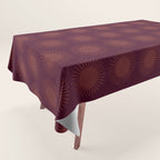 Boho Summer Sun Pattern XIII Dark Maroon Red Tablecloth Gallery Image 1