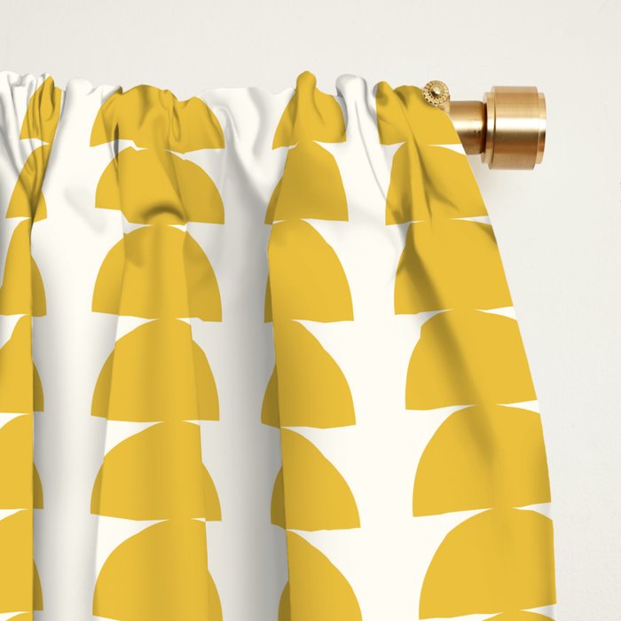 Maude Shapes Pattern - Golden Yellow Window Curtain Gallery Image 2