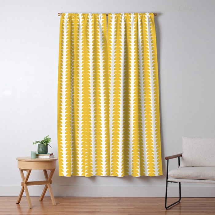 Maude Shapes Pattern - Golden Yellow Window Curtain Gallery Image 1