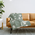 Minimal Abstract Leaves 12 Throw Blanket Gallery Image 1